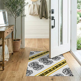Yellow Hieroglyph Black Floral Area Rug