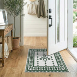 Green Intricate Green Heritage Tribal Area Rug