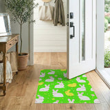 Cute White Bunnies and Yellow Chicks Kids Area Rug