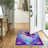 Purple Mermaid Moonlit Ocean Area Rug