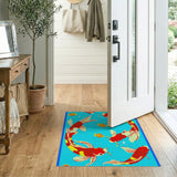 Pixelated Koi Fish Area Rug