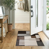 Modern Geometric Brown Grey Area Rug