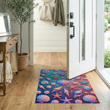 Vibrant Seashell Starfish Area Rug