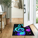 Vibrant Music Notes Geometric Area Rug