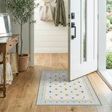 Blue Orange Star Southwestern Area Rug
