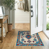 Blue Teal Traditional Persian Floral Rug