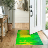 Vibrant Yellow-Green Ombre Striped Area Rug