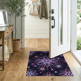 Purple Atomic Orbit Geometric Area Rug