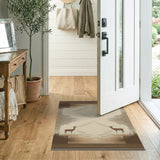 Brown Tan Deer Silhouette Southwestern Rug