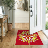 Red Bold Red Starburst Geometric Area Rug