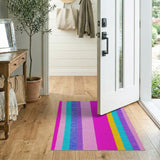 Multi-color and Patterns Vibrant Vertical Stripe Multi-Color Area Rug