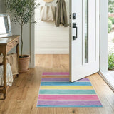 Vibrant Rainbow Striped Area Rug