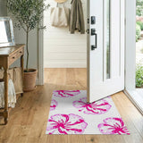Pink Hibiscus Watercolor Area Rug