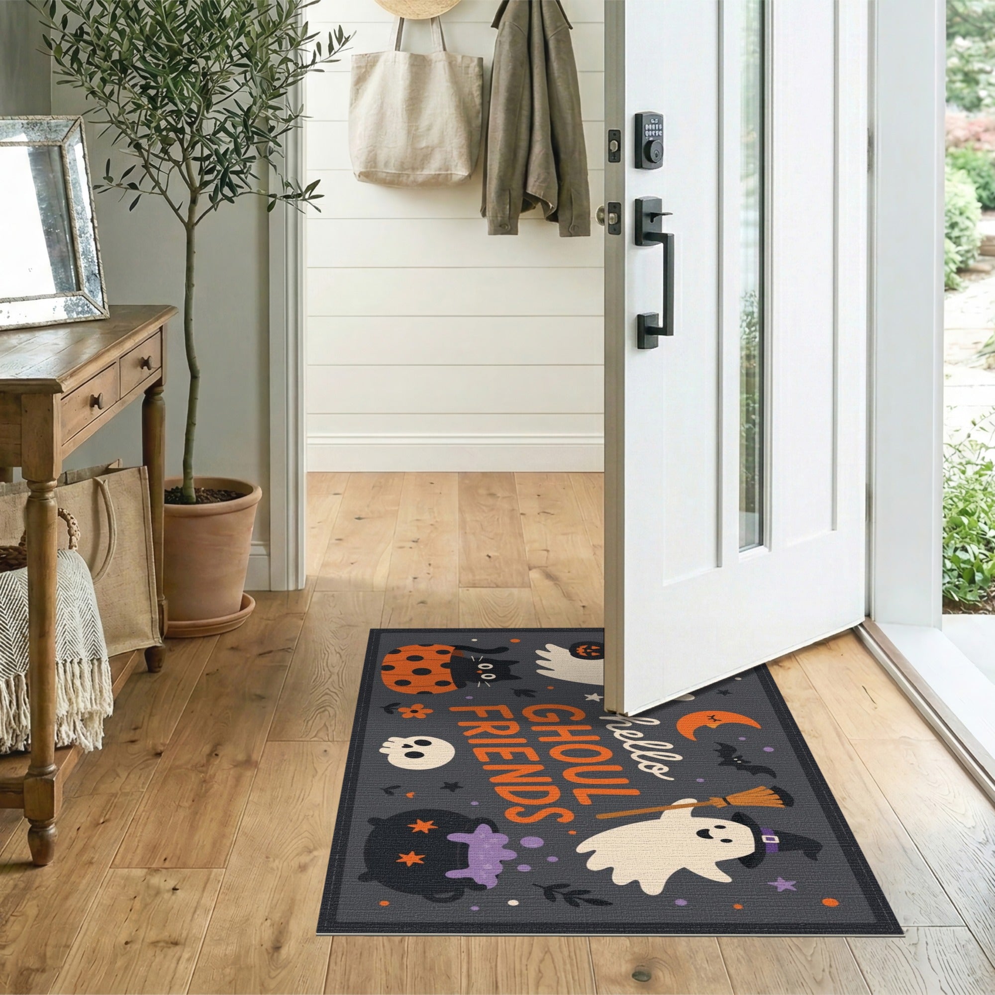 Hello Ghoul Friends Halloween Kids Area Rug