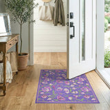 Purple Tulip Floral Area Rug