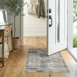 Abstract Grey Geometric Modern Area Rug