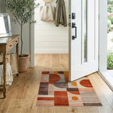 Abstract Geometric Orange Area Rug