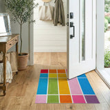 Vibrant Multi-Color Grid Area Rug