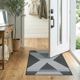 Bold Black White Geometric X Area Rug