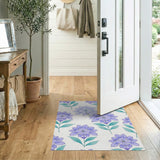 Purple Lavender Watercolor Floral Area Rug
