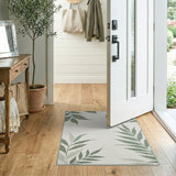 Green Leaf Geometric Area Rug