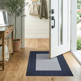 Navy Blue Border Woven Area Rug