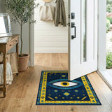 Evil Eye Heritage Tribal Area Rug - Navy Gold