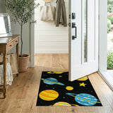 Kids Cartoon Space Planets Stars Area Rug