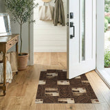 Vintage Postcard Brown Area Rug