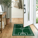 Green Soccer Field Area Rug