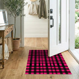 Pink Bold Pink Black Buffalo Plaid Area Rug