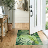 Green Lush Green Fern Silhouette Area Rug