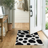 Rustic Farmhouse Black White Cow Print Area Rug