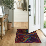 Rainbow Musical Notes Abstract Area Rug