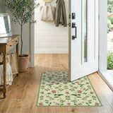 Vintage Pink Peony Vine Area Rug