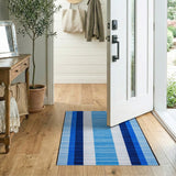 Geometric Modern Blue and Teal Modern Blue Vertical Stripe Area Rug