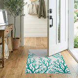 Teal Coral Seaweed Area Rug