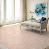 Pink Wave Geometric Area Rug