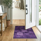 Purple Floral Distressed Vintage Area Rug