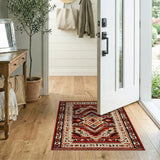 Southwestern Geometric Red Tan Area Rug