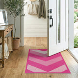 Vibrant Pink Chevron Area Rug