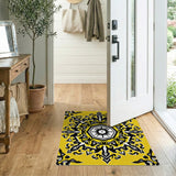 Yellow Traditional Persian Vibrant Yellow Persian Medallion Area Rug