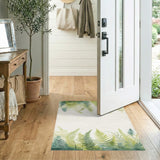 Lush Green Fern Botanical Area Rug