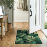 Lush Layered Monstera Leaf Green Area Rug