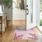 Blush Pink Cherry Blossom Pink Area Rug