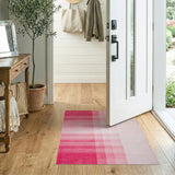 Pink Ombre Gradient Stripe Area Rug