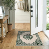 Ornate Green Mandala Persian Area Rug