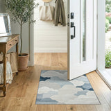 Dreamy Clouds Abstract Blue Area Rug