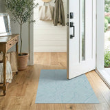 Geometric Modern Blue and Teal Teal Geometric Maze Area Rug