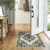 Ornate Holly Berry Persian Border Rug